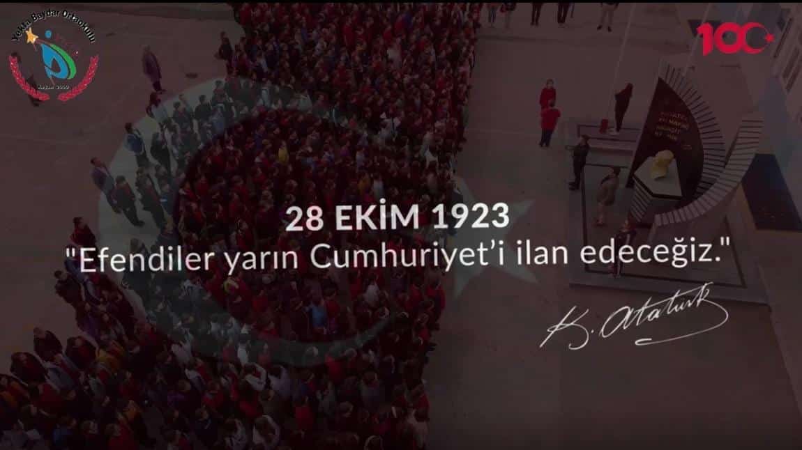 Ulu Önder Mustafa Kemal Atatürk ile birlikte büyük Türk Ulusunun kurduğu Türkiye Cumhuriyeti'nin 100. yıl dönümü heyecanını ve gururunu yaşamaktayız.